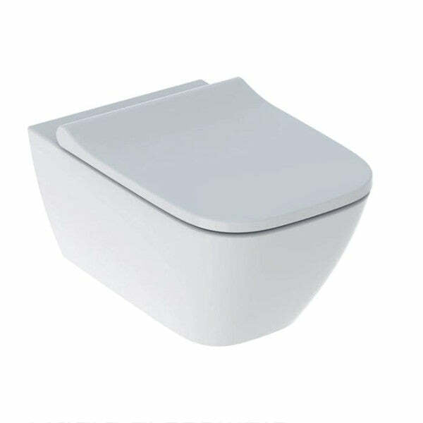 Geberit Smyle Square Rimfree set vaso sospeso a cacciata e sedile