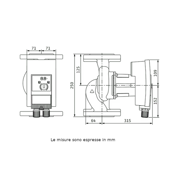 Wilo Yonos MAXO 40/0,5-12 PN 6/10 pompa di circolazione elettronica 250 mm DN40 2120647