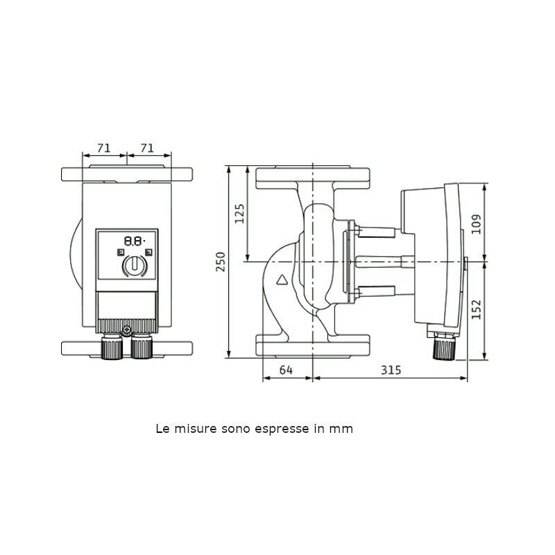 Wilo YONOS MAXO 40/0,5-12 PN 6/10 pompa di ricircolo 250 mm DN40
