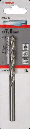 Bosch punta per metallo HSS-G, DIN 338 7.8 x 75 x 117 mm
