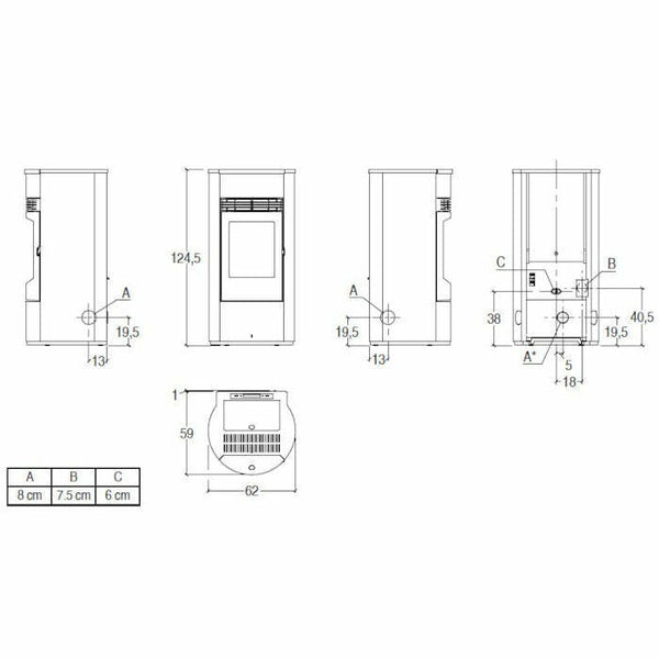 Superior Solange stufa a pellet canalizzabile 10,2 KW
