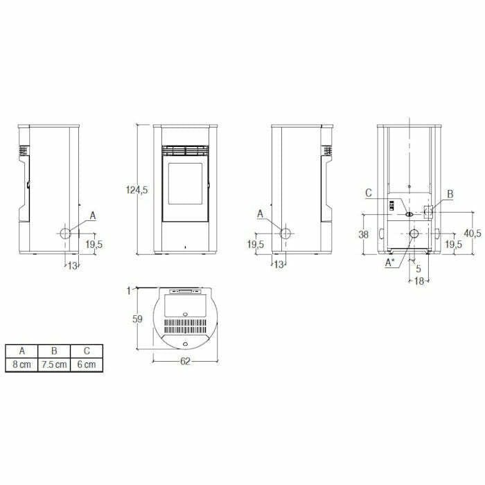 Superior Solange stufa a pellet canalizzabile 10,2 KW
