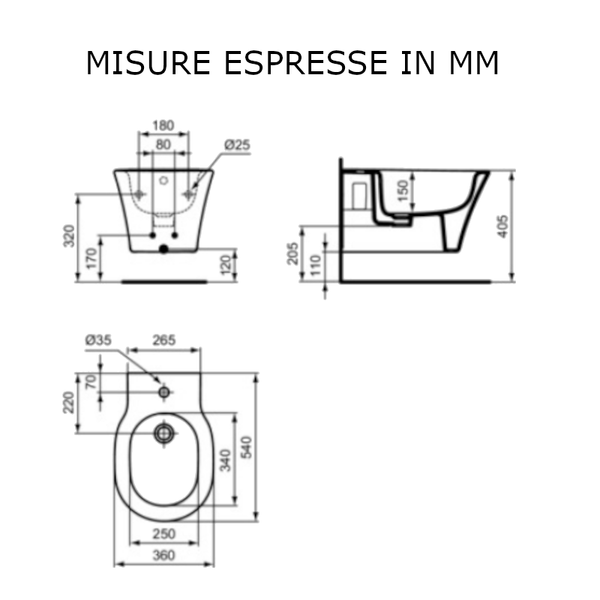 Bidet sospeso Connect Air E233501 Ideal Standard