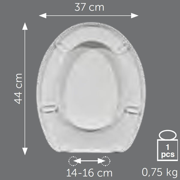 Sedile Universale in termoindurente TE118 con cerniere in nylon
