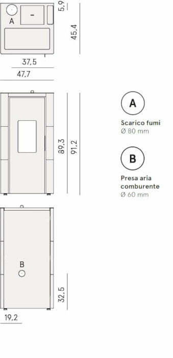 Cadel Cristal 7 Up stufa Pellet Air ermetica 7 KW