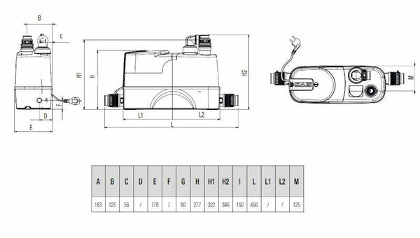 Dab Genix VT 010 stazione automatica raccolta e sollevamento acque di scarico, 0.32 kW
