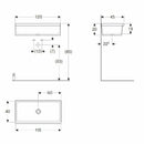 Geberit Elleboro lavabo a canale 120x45cm gres fine porcellanato bianco