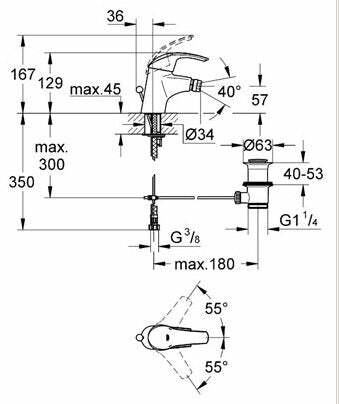 Grohe Eurosmart miscelatore bidet taglia S cromo