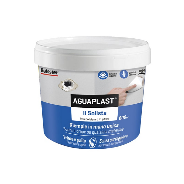 Stucco bianco leggerissimo in pasta IL SOLISTA Aguaplast 800 ml