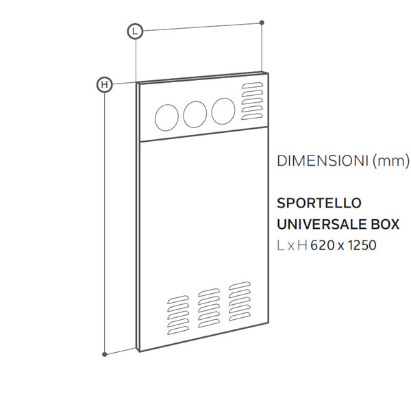 Pannello/cover box universale Radiant 62 x 125 cm per caldaia R2K BOX