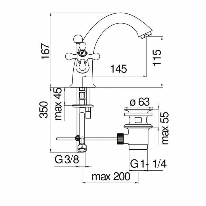 Nobili Grazia rubinetto lavabo bicomando cromato