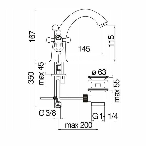 Nobili Grazia rubinetto lavabo bicomando cromato