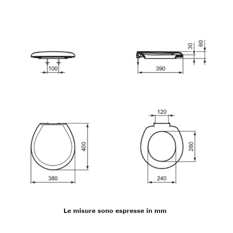 Ideal Standard Small+ T638401 sedile originale avvolgente
