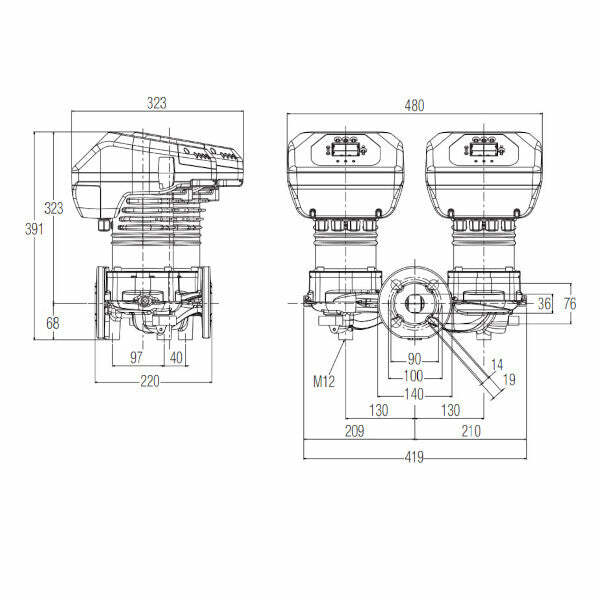 Dab Evoplus D 120/220.32 M circolatore elettronico gemellare 340 W
