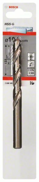 Bosch punta per metallo HSS-G, DIN 338 10.5 x 87 x 133 mm - 1 pezzo