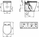 Vaso a terra filo parete CONNECT E052601 Ideal Standard e sedile slim