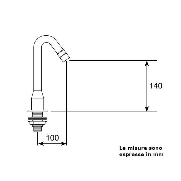 River R597 283 bocca fissa di erogazione per lavabo
