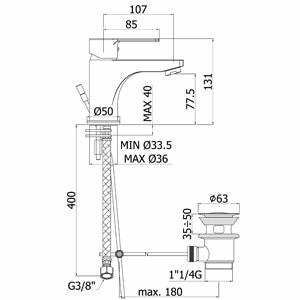 Paffoni Red RED071CR miscelatore lavabo senza scarico