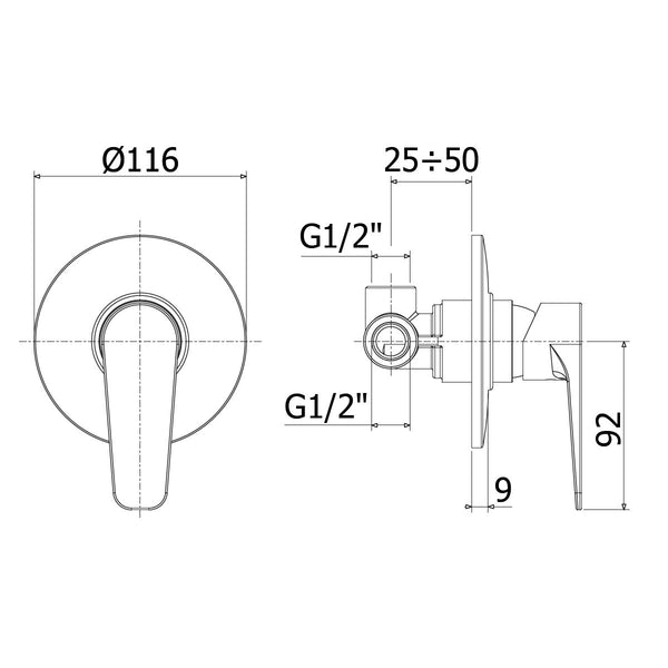 Paffoni Orange OG010CR miscelatore doccia incasso senza deviatore