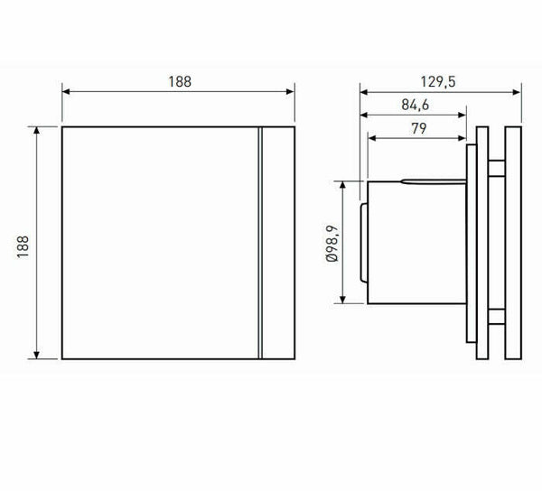 S&P Silent-100 CZ Design estrattore da bagno