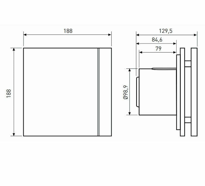 S&P Silent-100 CZ Design estrattore da bagno