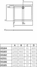 Ideal Standard ULTRA FLAT Piatto doccia rettangolare 120 X 80 cm