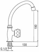 Nobili Nuova Flora rubinetto lavabo senza scarico bocca girevole cromo