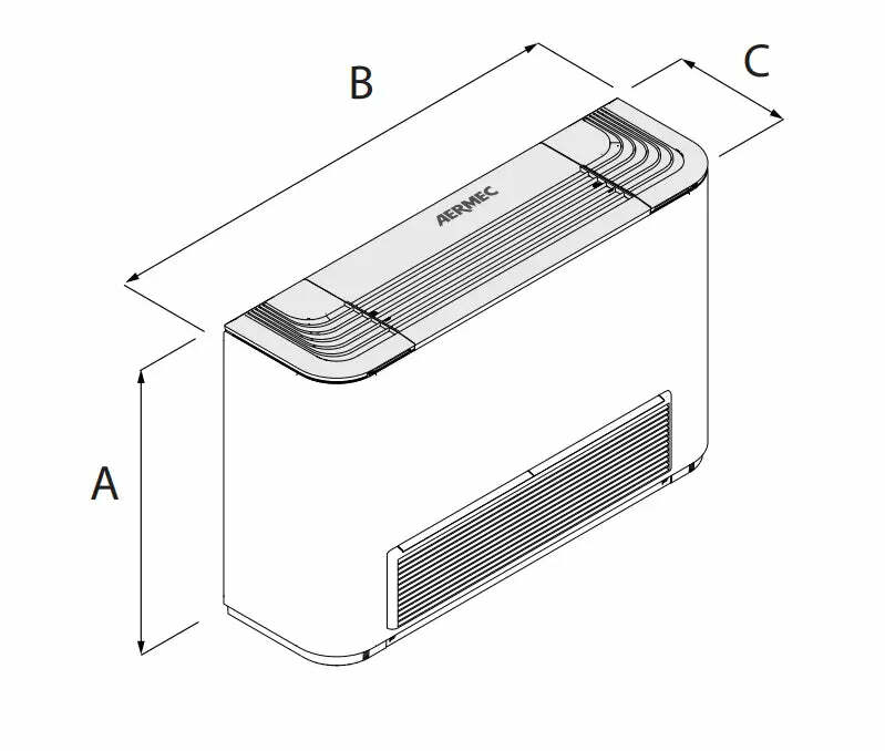Ventilconvettore Aermec FCZ 300 A a parete con comando a bordo