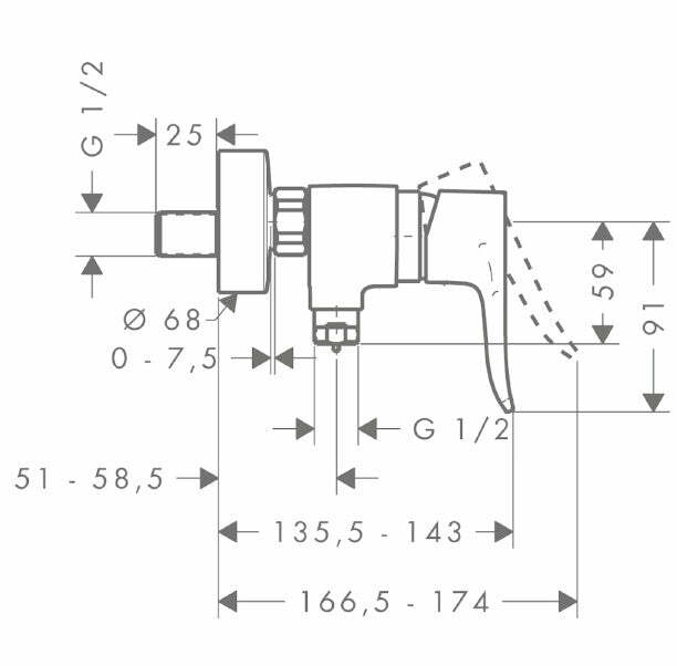 Hansgrohe Metris miscelatore doccia esterno cromo