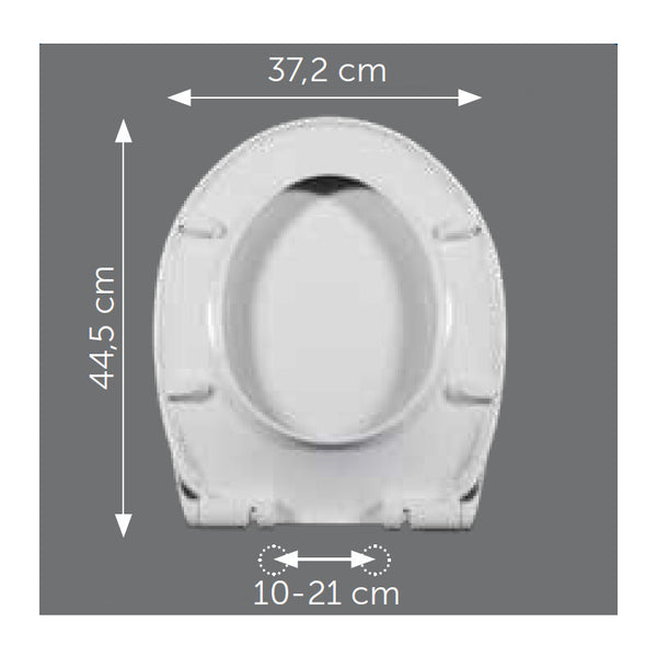 Sedile UNIVERSALE TD3 termoindurente TER00009 cerniere clip-off Polisedil