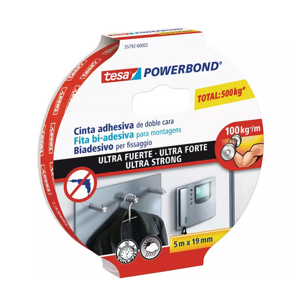 Nastro biadesivo POWERBOND ULTRA STRONG 55792 Tesa 19 mm x 5 m