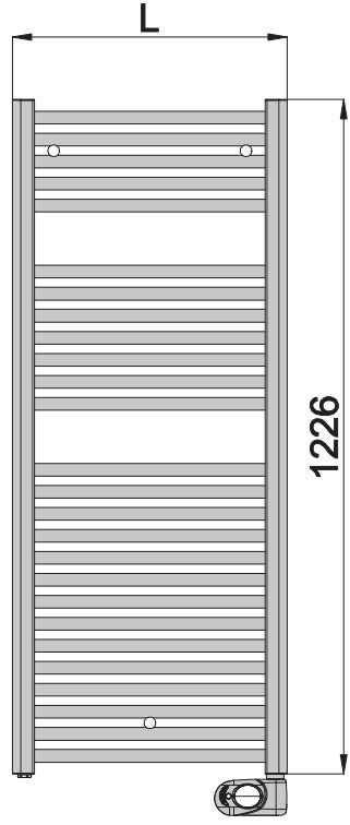 Zender Aura scaldasalviette elettrico 1200 x 600 mm, 750 W, bianco