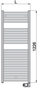 Zender Aura scaldasalviette elettrico 1200 x 600 mm, 750 W, bianco