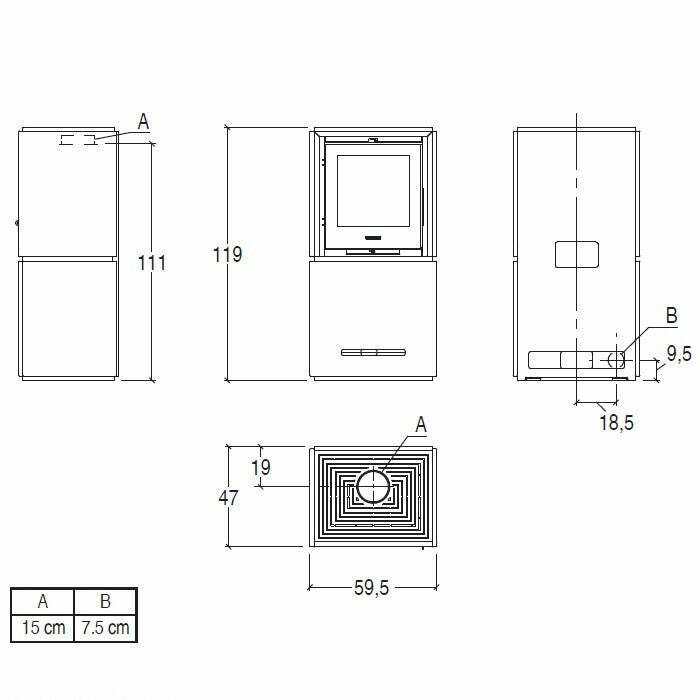 Piazzetta QUBE 2 stufa a legna 9 kW