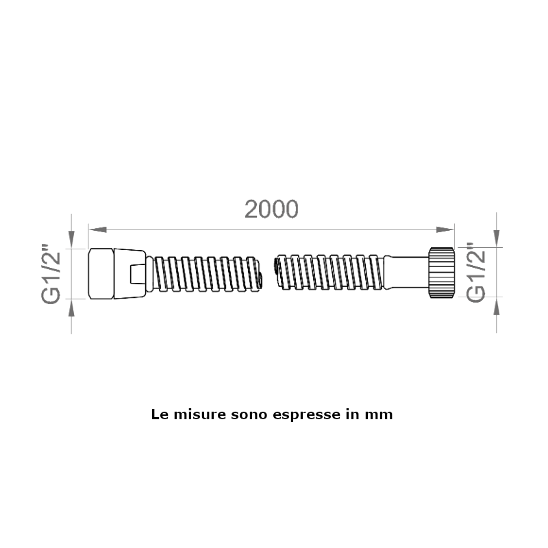 Flessibile Ercos BNFLECFL20 a doppia aggraffatura 2 m cromo