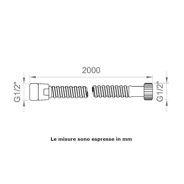 Flessibile Ercos BNFLECFL20 a doppia aggraffatura 2 m cromo