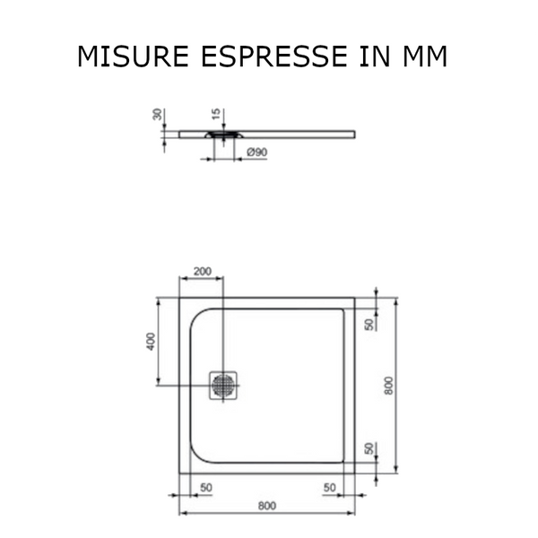 Piatto doccia Ultra Flat S K8214FR Ideal Standard in Ideal Solid 80 cm