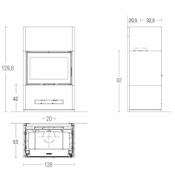 Piazzetta BERNA MC 120/48 stufa caminetto a legna 14 kW