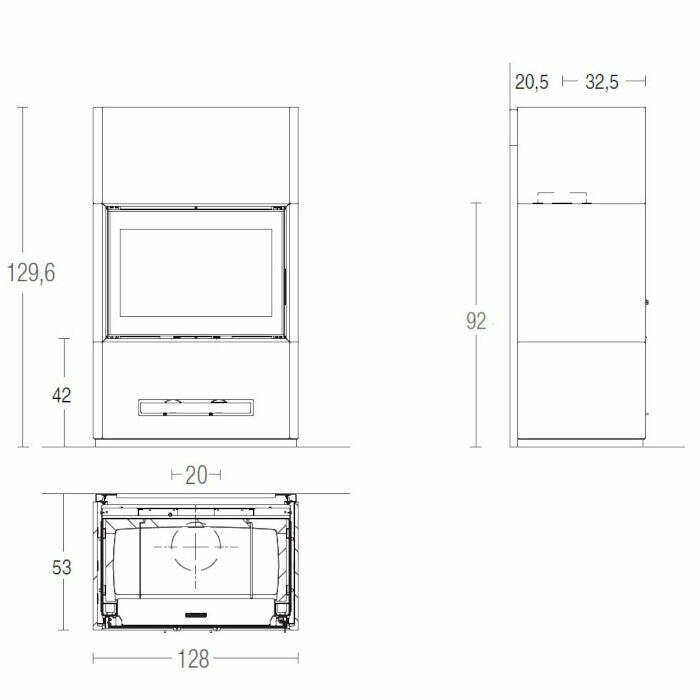 Piazzetta BERNA MC 120/48 stufa caminetto a legna 14 kW