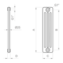Ercos Comby Radiatore in acciaio multicolonna bianco