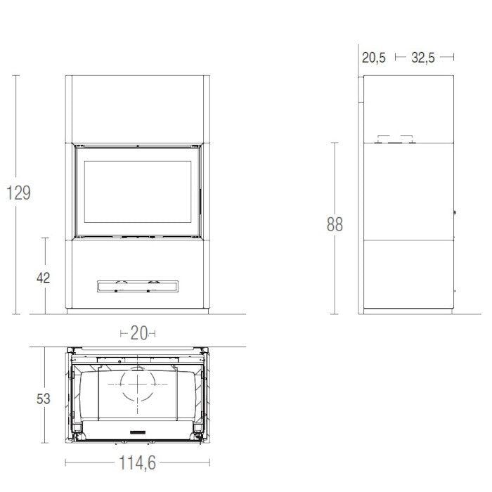 Piazzetta BERNA MC 105/48 BL stufa caminetto a legna 12 kW