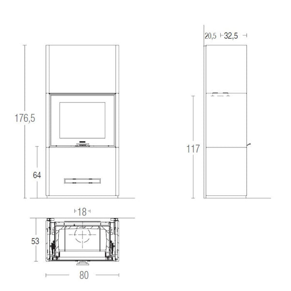 Piazzetta DAVOS MC 70/51 stufa caminetto a legna 11 kW