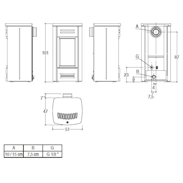 Piazzetta G958 M GPL stufa a gas propano/butano