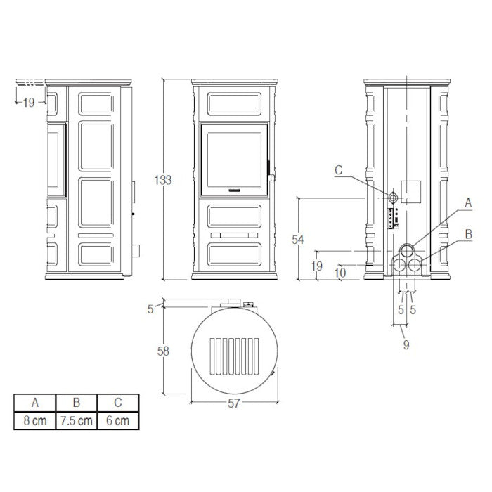 Piazzetta P943 Hermetic stufa a pellet ermetica 11 kW