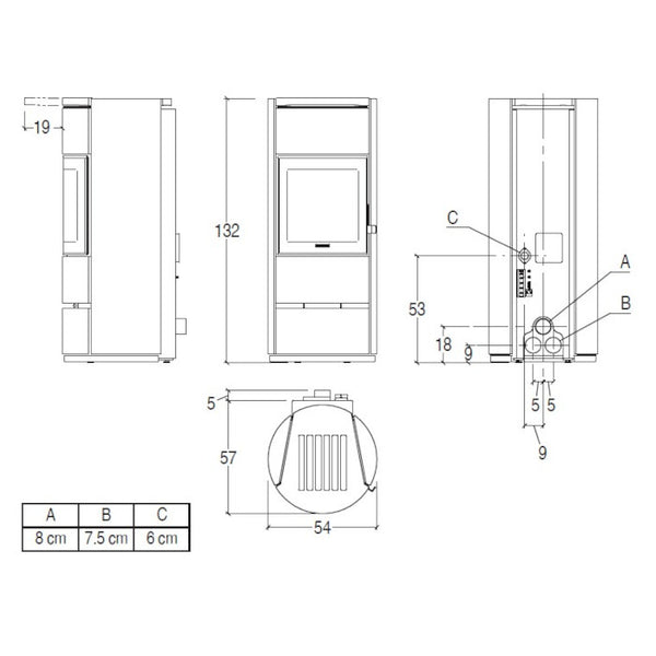 Piazzetta P943 M Hermetic stufa a pellet ermetica 11 kW