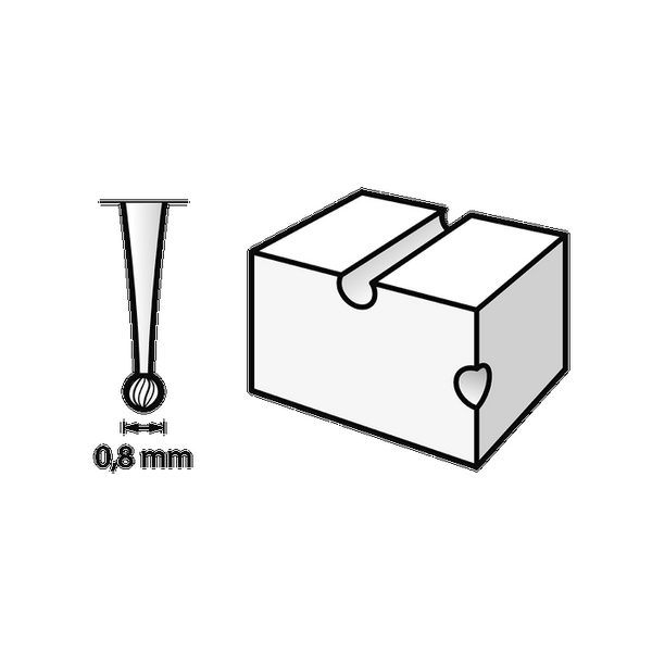 Fresa per incisione Dremel 105 0,8 mm 26150105JA-Misure